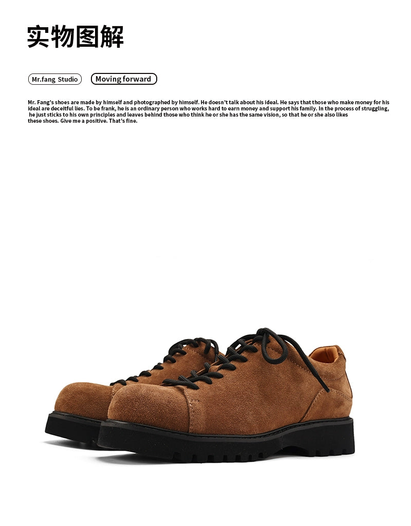 FANGSANHUO Anti-velvet Leather Thick-soled Heightening Low-top Shoes