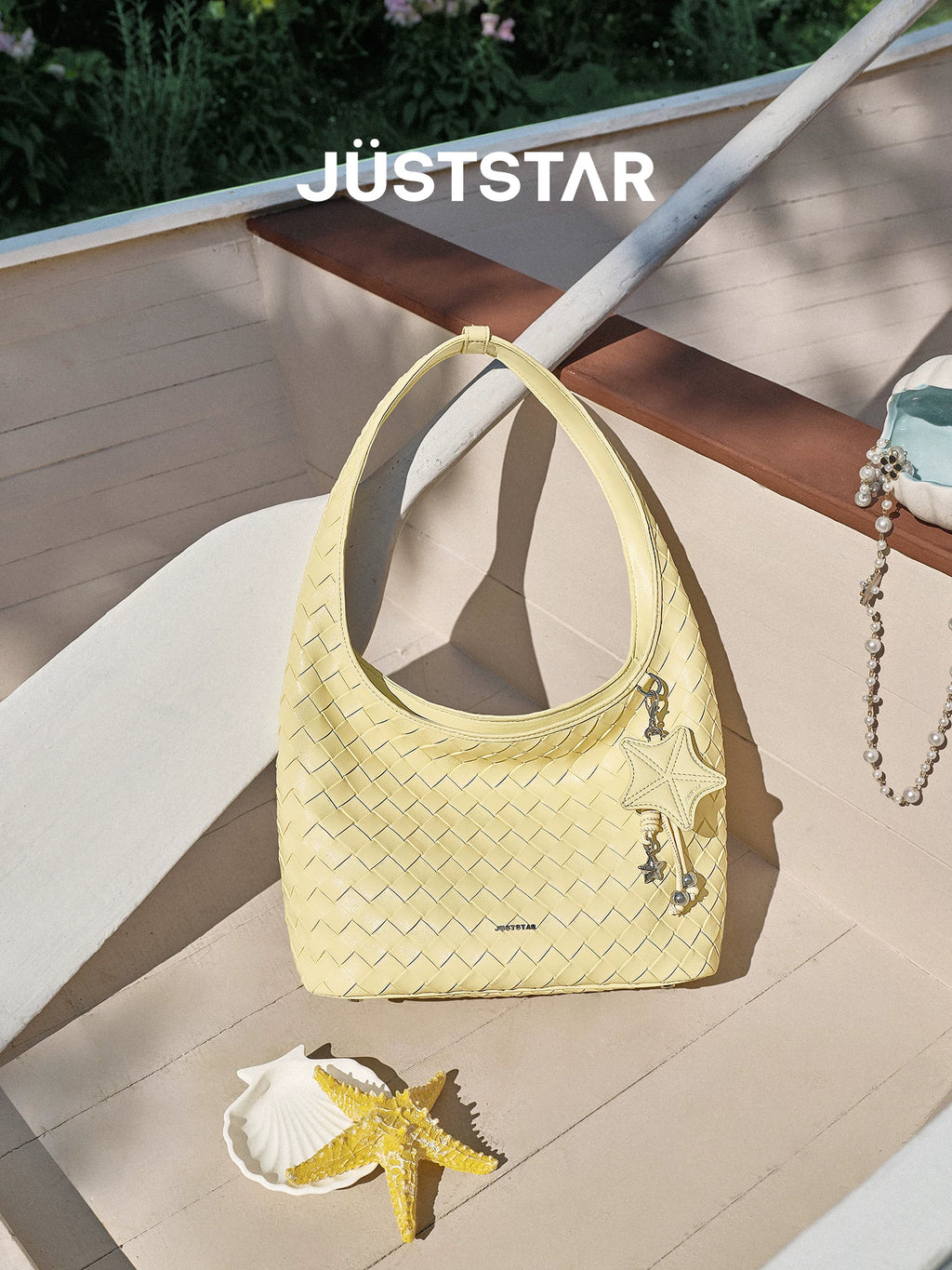 JUST STAR Large-capacity Lazy Vacation Woven Bag