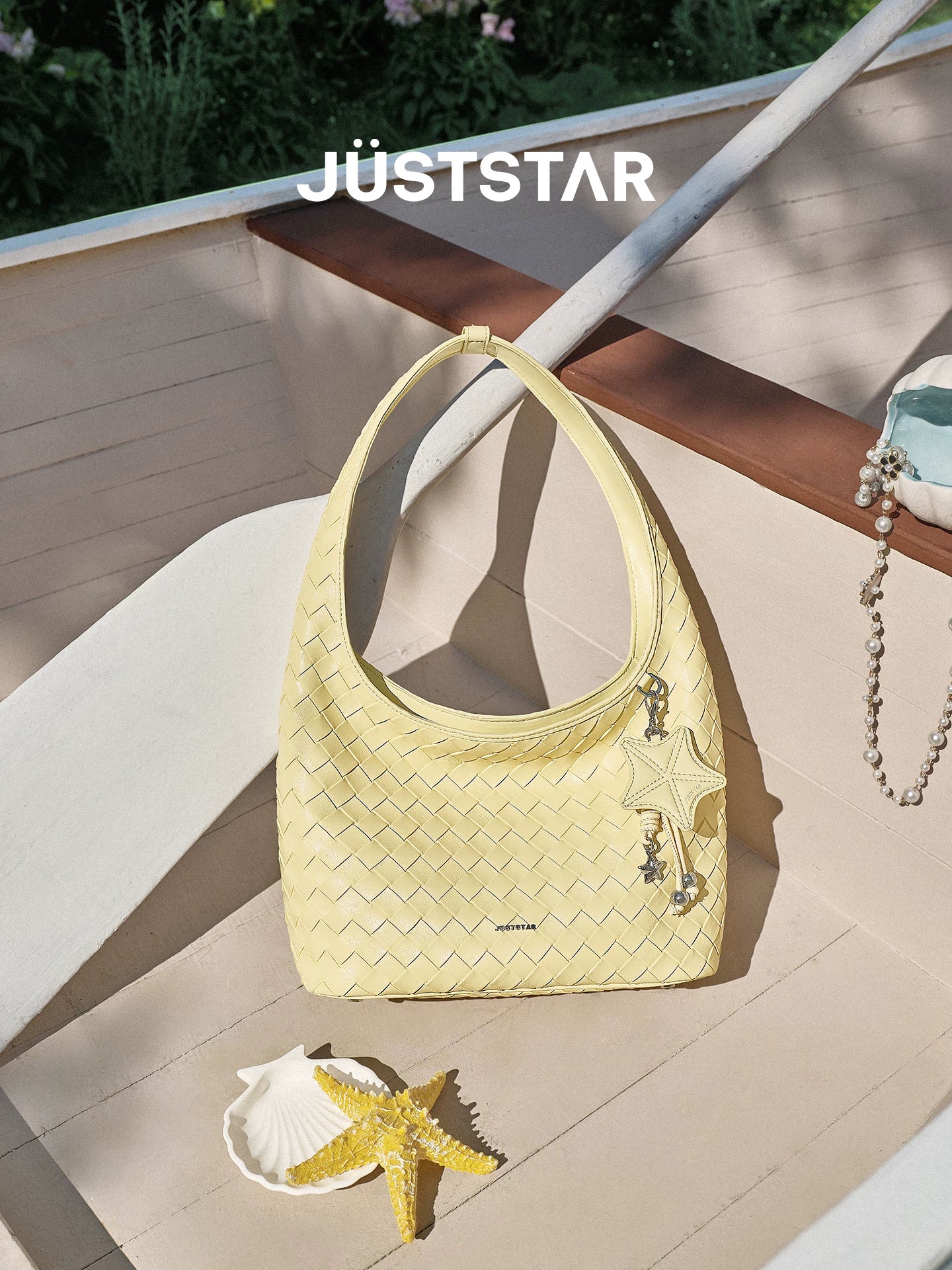 JUST STAR Large-capacity Lazy Vacation Woven Bag