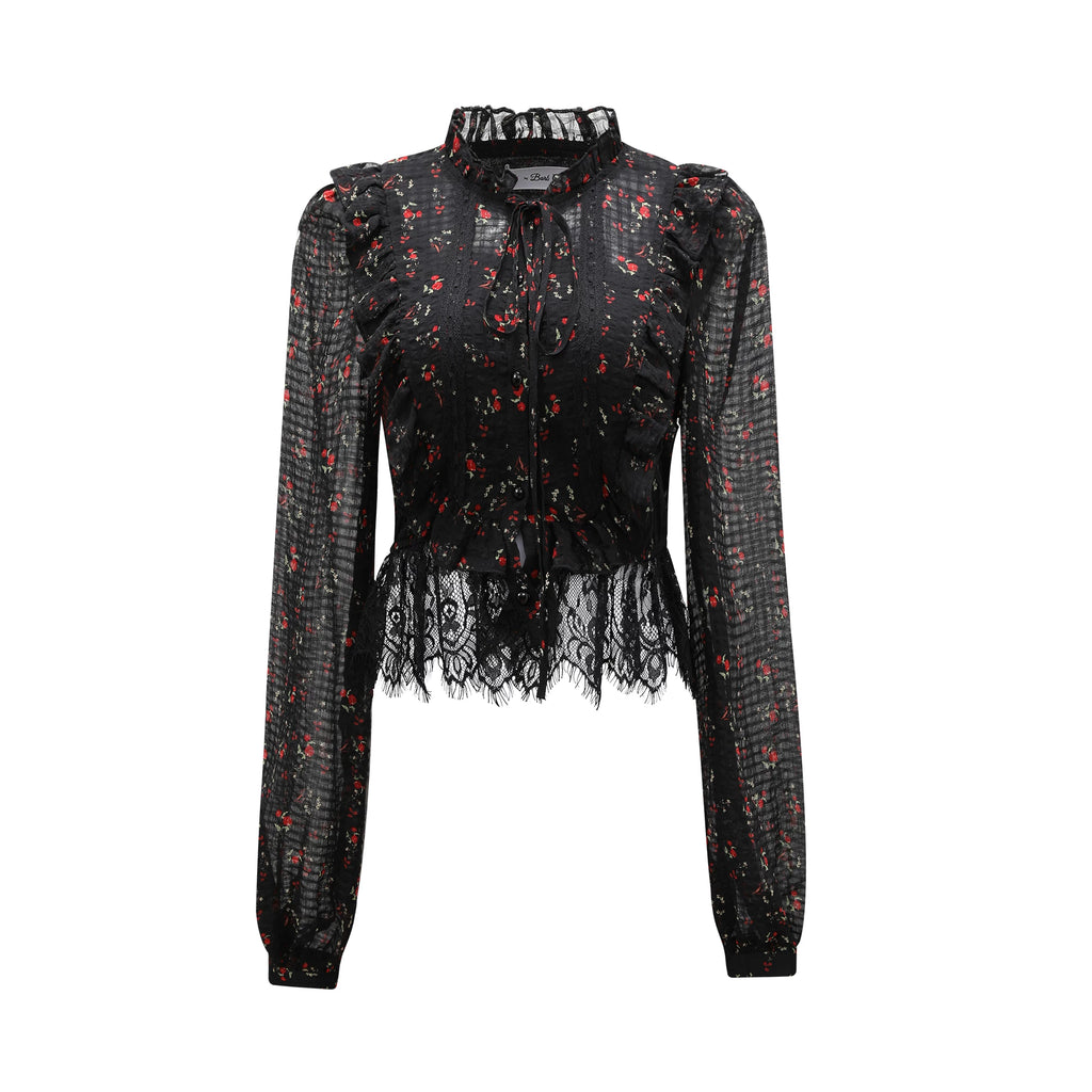 Barb Chill Floral Lace Skirt Two-piece Set