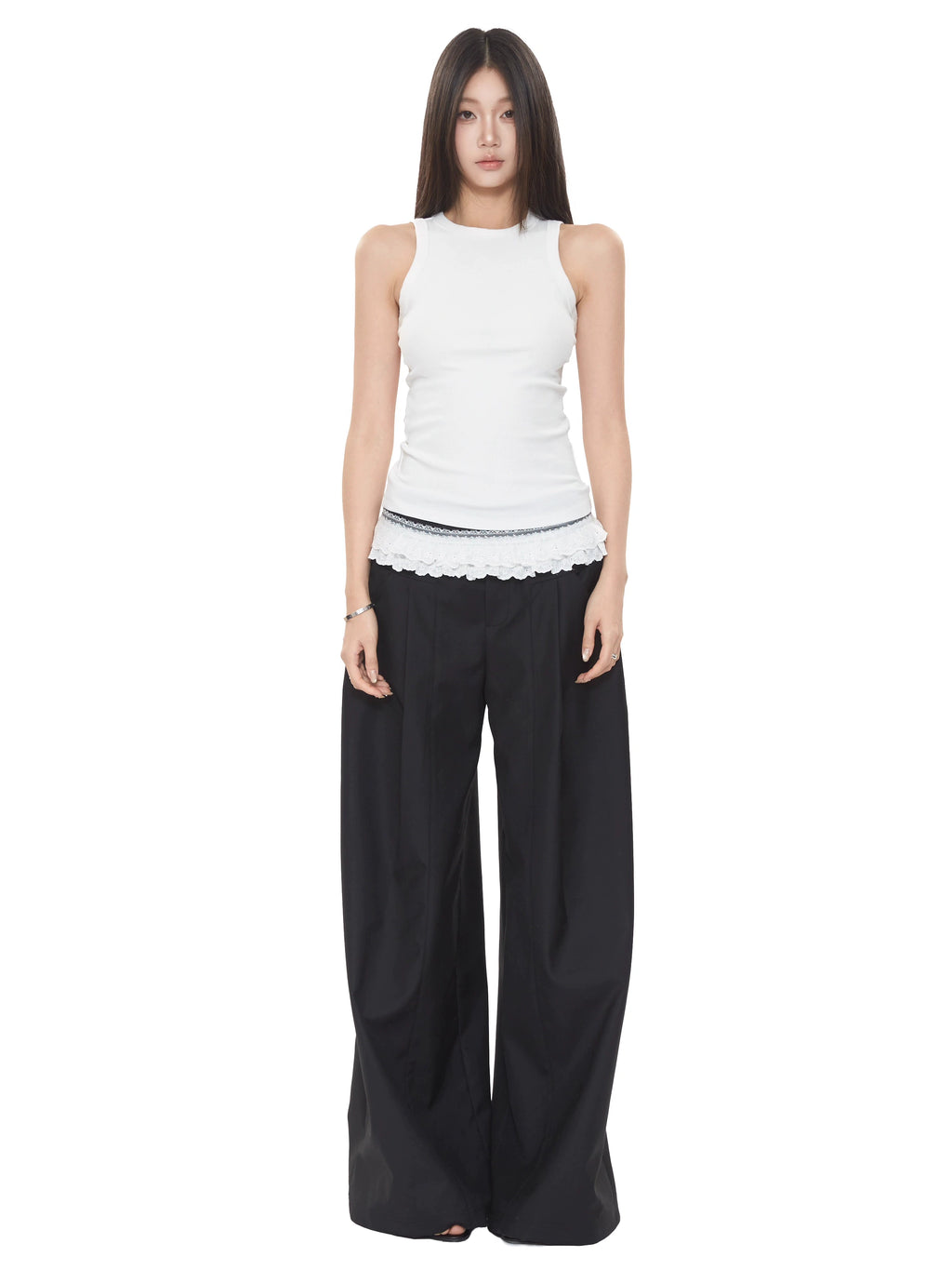 WITHMIN Casual Drape Low-rise Suit Pants