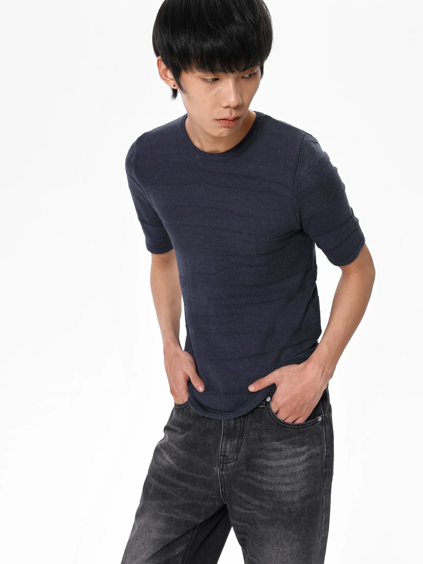 Slight Vogue Camouflage Ice Silk Woolen Casual Tee