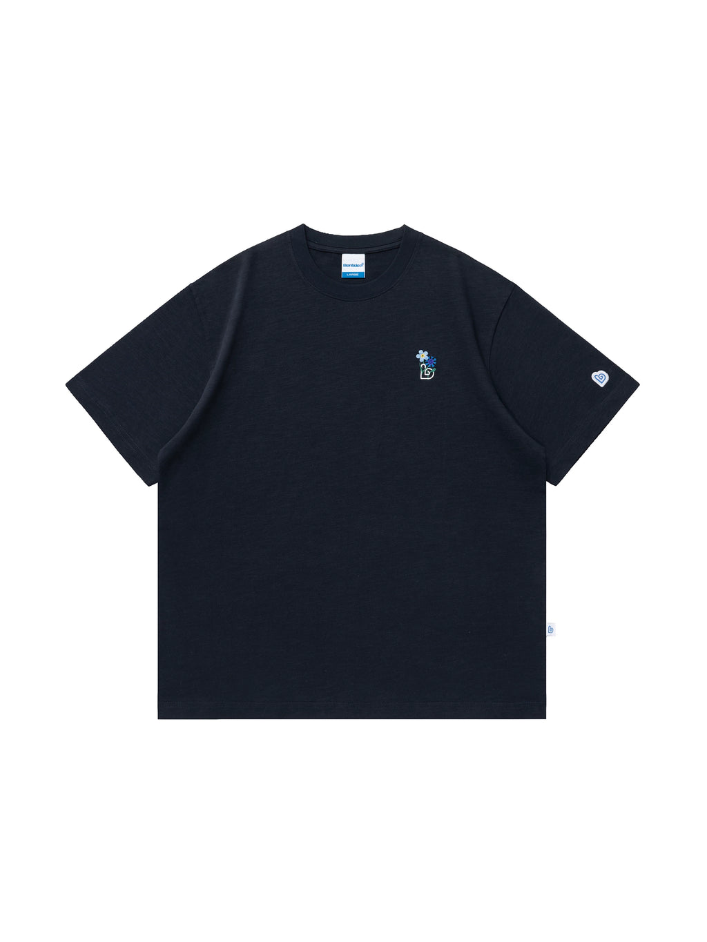 BENT IDEA Bouquet Embroidery Thickened Casual Versatile Tee