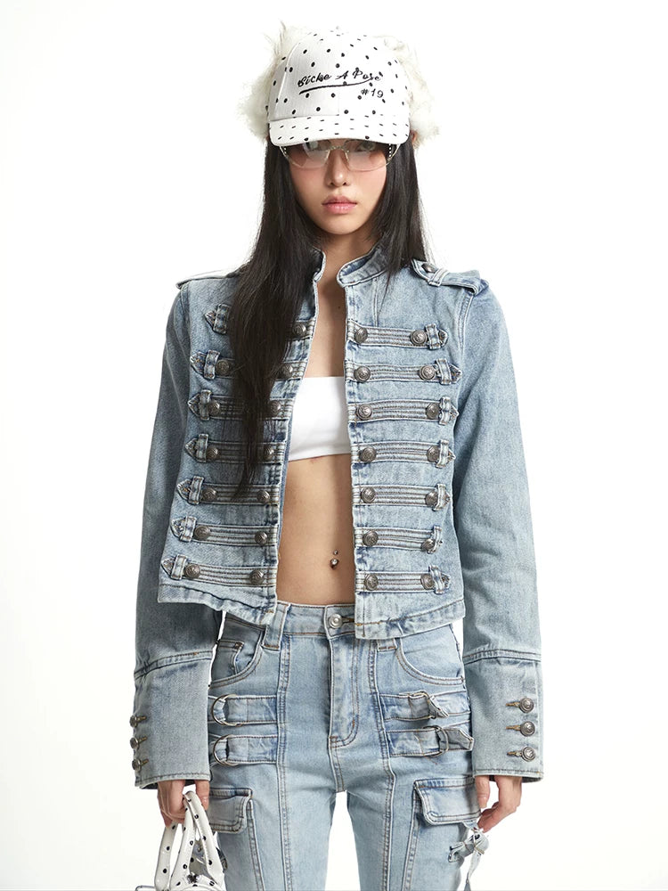 UNCMHISEX Vintage Slim Denim Jacket