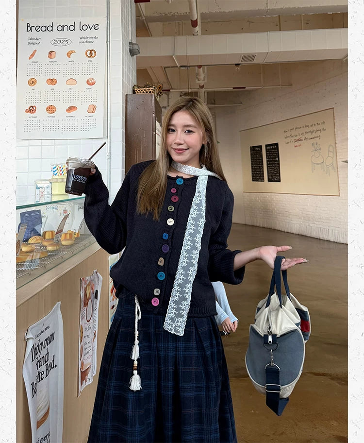 CCYE Colored Button Knitted Sweater Jacket