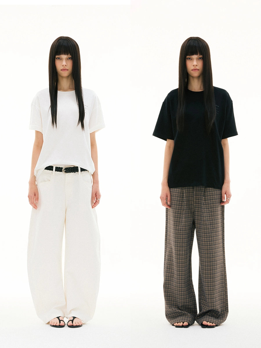 FUNKYFUN Digital Printing Plant Slogan Loose Tee