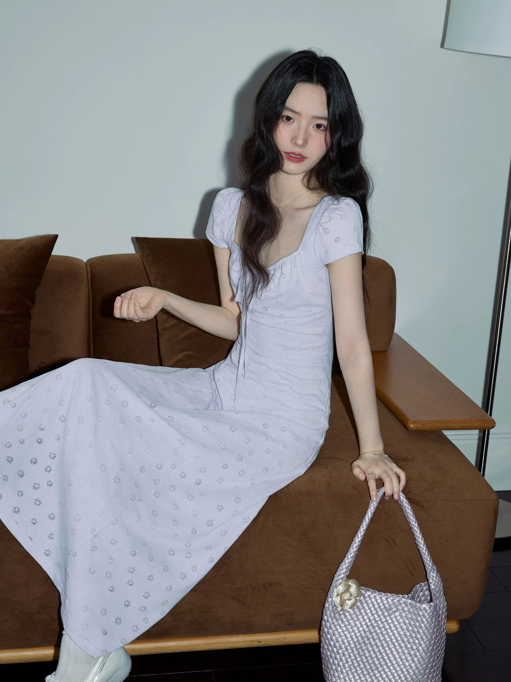 XUJING Floral Waist and Thin Dress