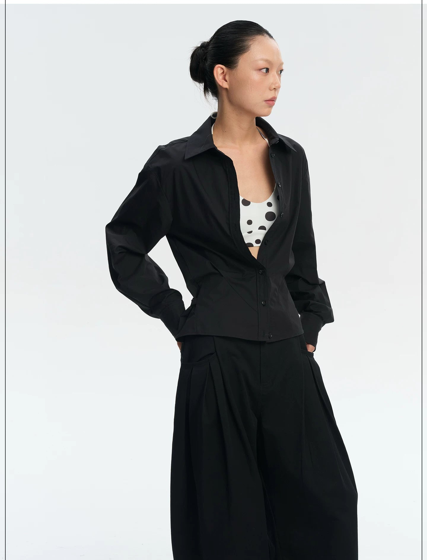 LINY LIBERTY Loose Waist Slim Long-sleeved Shirt