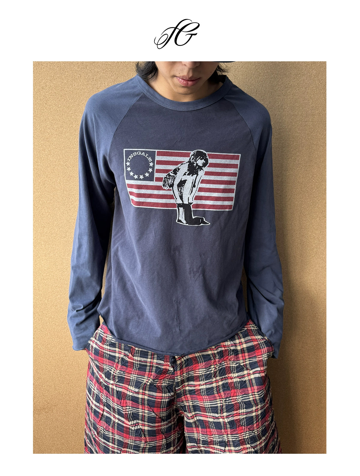 InsGale Contrast Splicing Shoulder Sleeve Long Sleeve