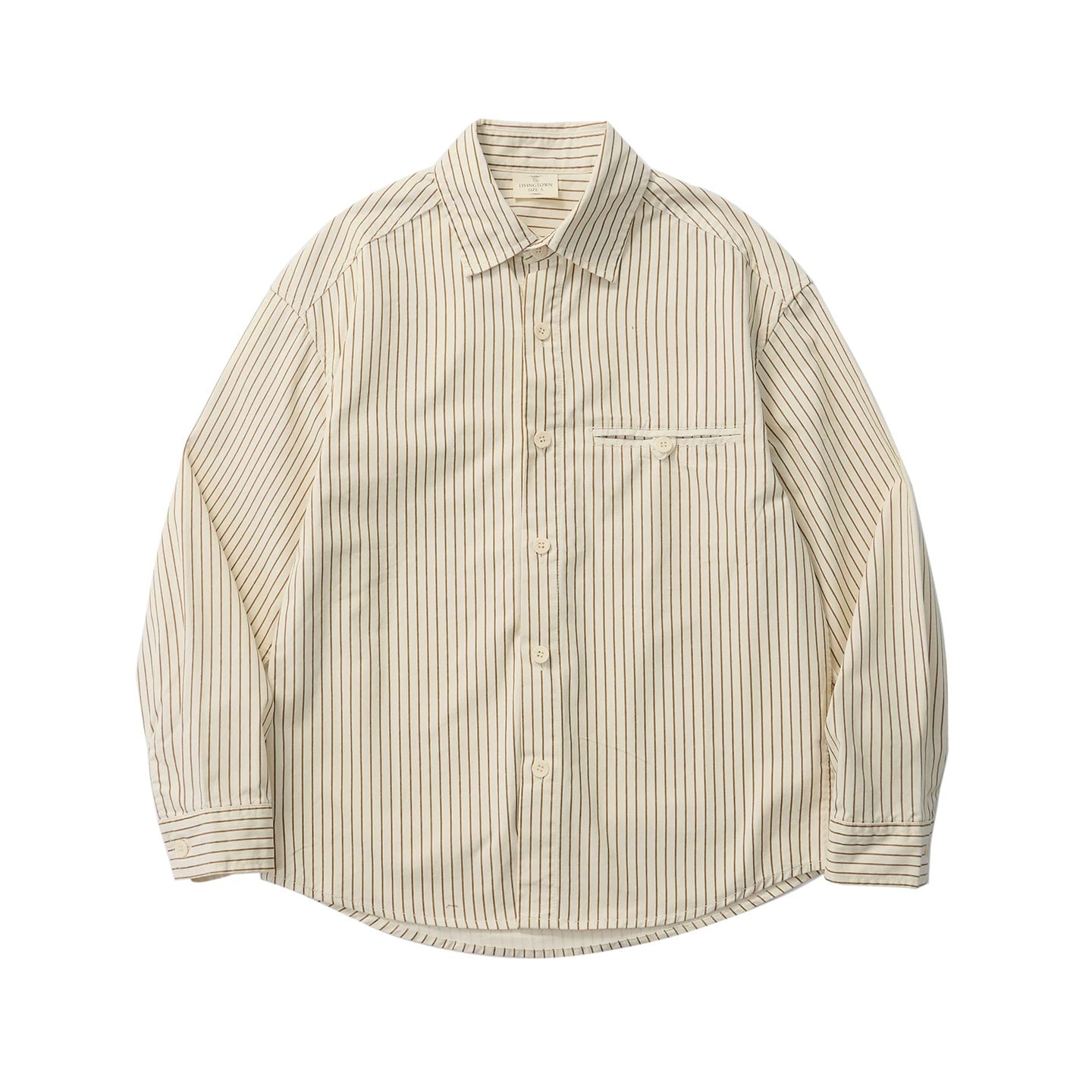 LIVINGTOWN Minimalist Pinstripe Lapel Loose Shirt