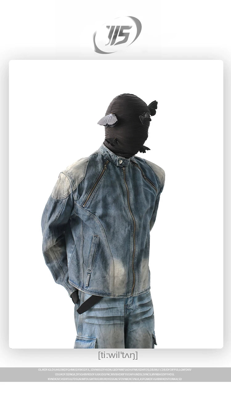 NUndeFineD Shoulder Pad Denim Used Coat