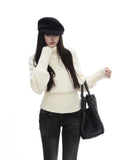 WITHMIN Turtleneck Loose and Thin Versatile Pullover Knitted Sweater