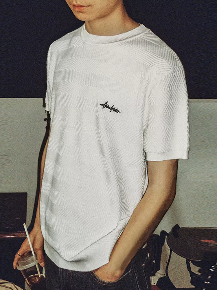 MindError Embroidery Logo Wavy Knit Tee