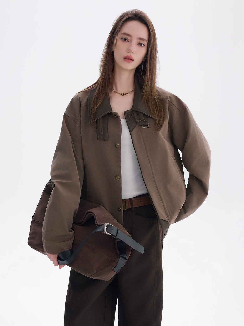 CHOR Stitched Fake Two Contrasting Long-Sleeved Shirts