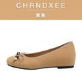 CHRNDXEE Beaded Bow Flat Shoes
