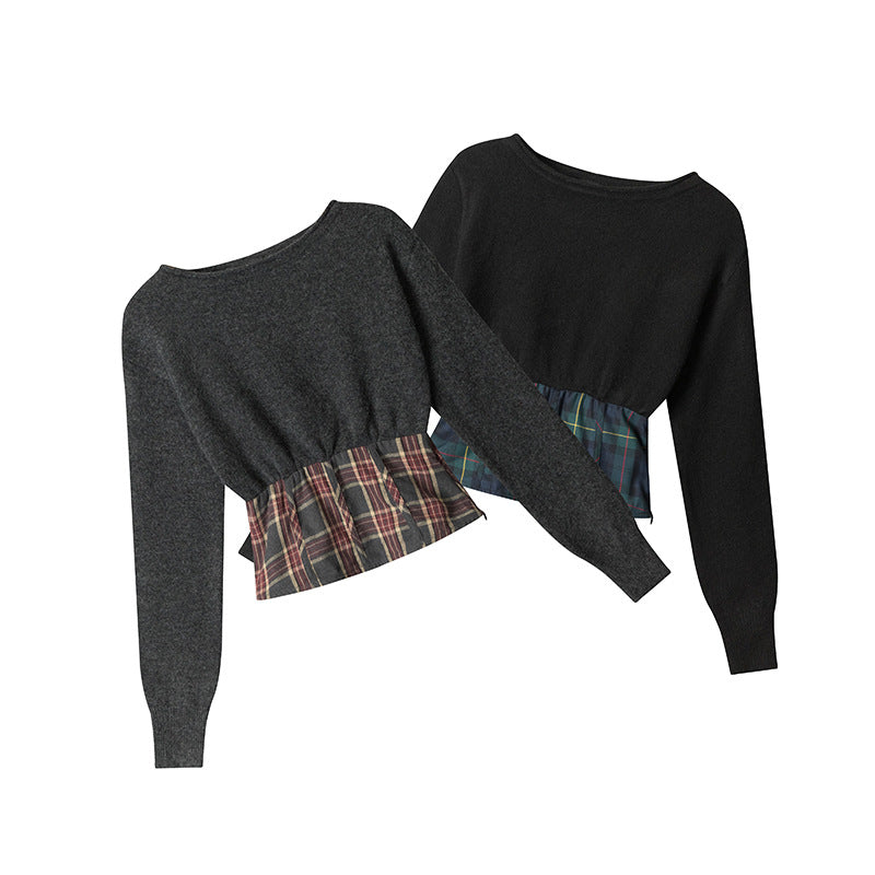 Nariele Short Stitched Slim-Fit Knitted Sweater