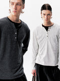 NOT UGLY Bumping Line Slack Henry Neck Bottom Long Sleeve