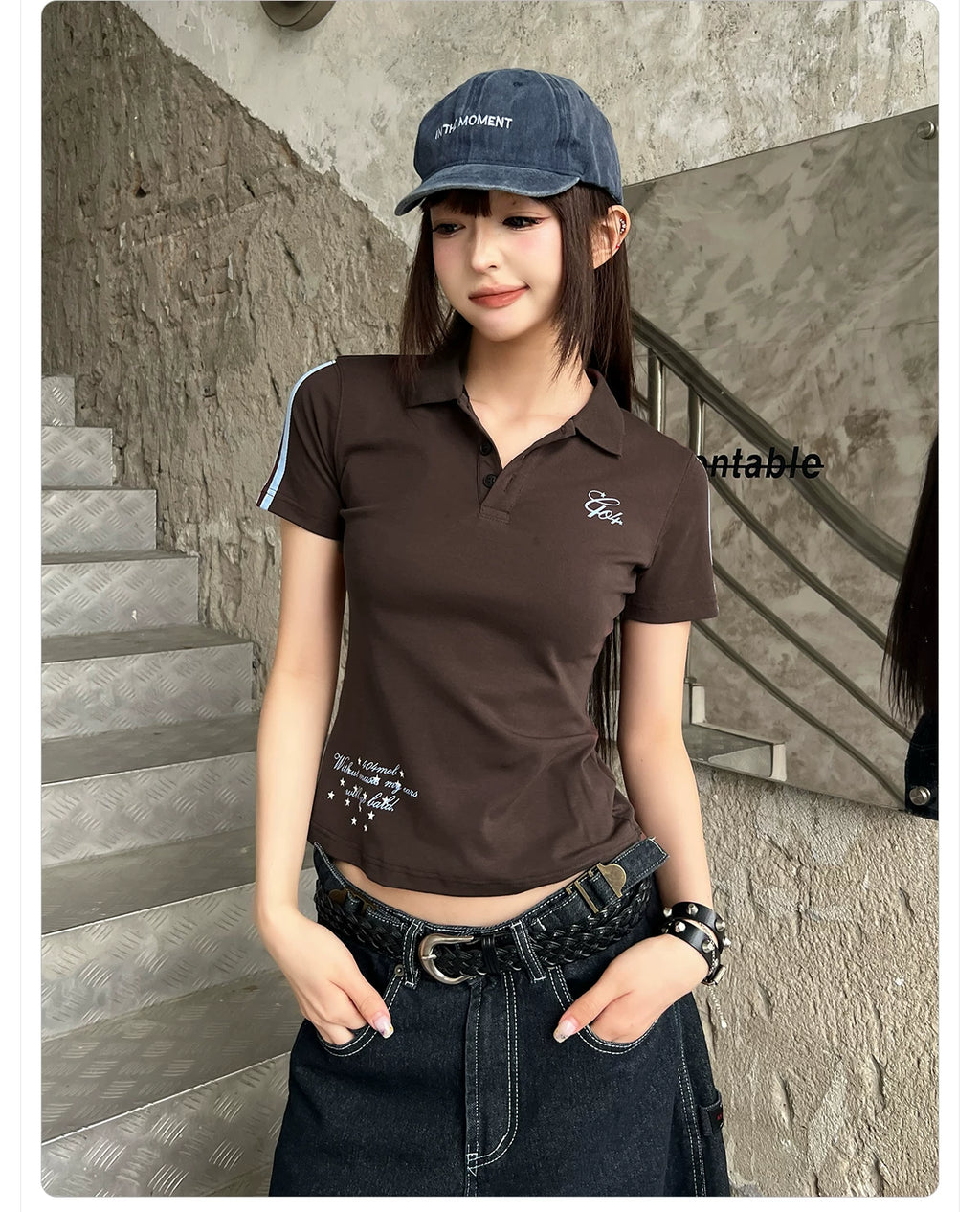 404MOB Polo Neck Slim Tee