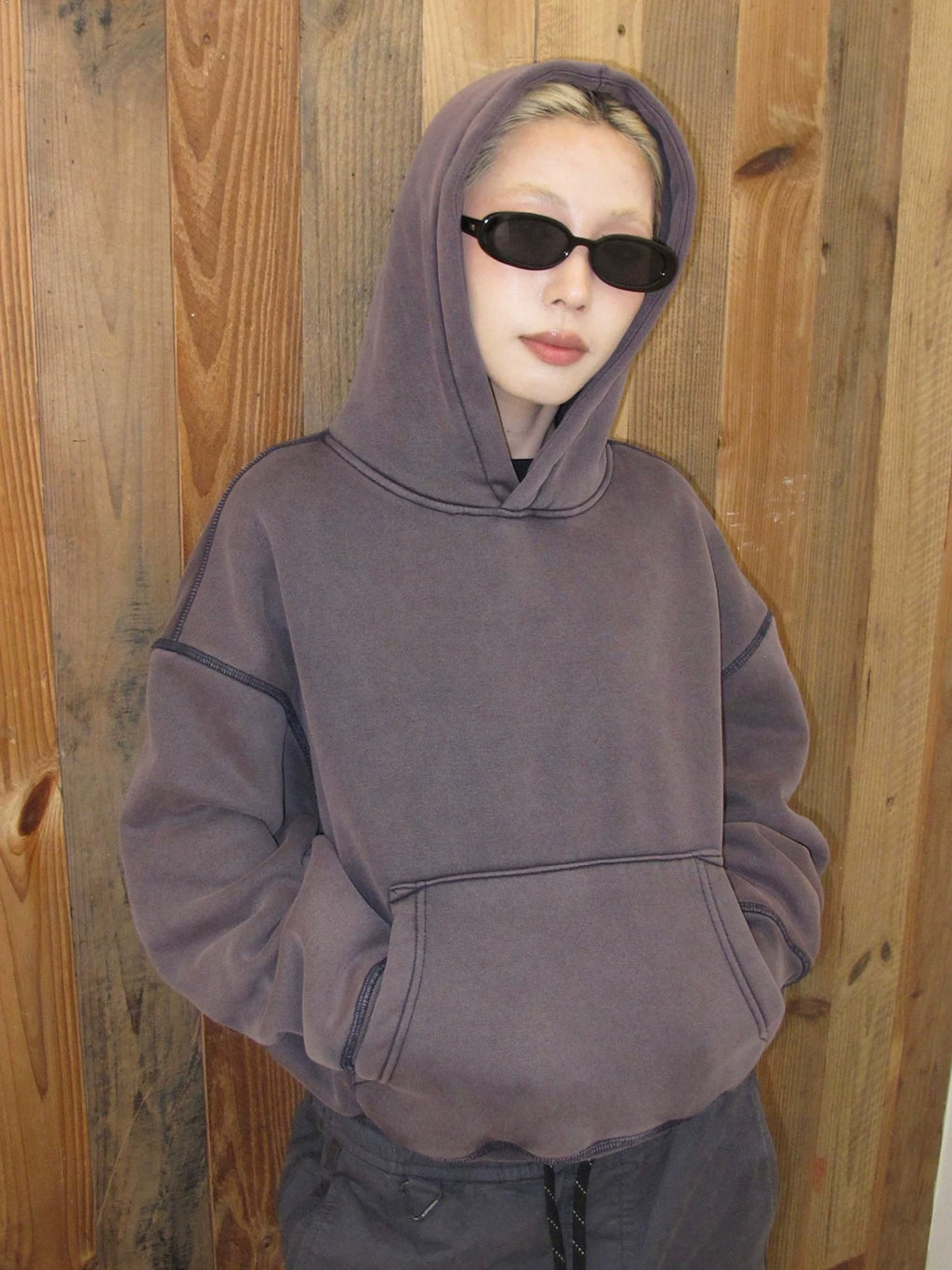 MMBBT Washed Old Fleece Heavy Hooded Sweater