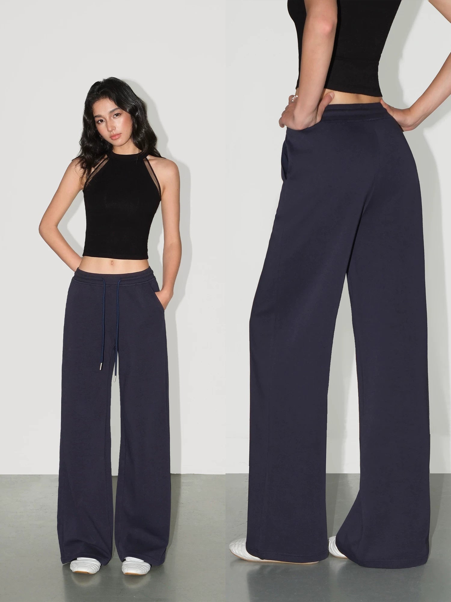 NEVA HU Low Waist Drawstring Loose Sweatpants