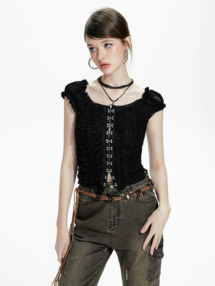 IMONE Square Neck Lace Shirt