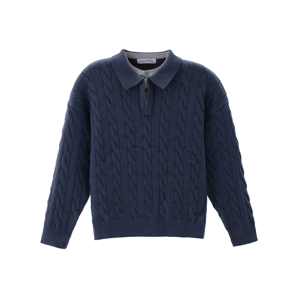 ZOZOFOREST Casual Fake Two-piece Knitted Sweater