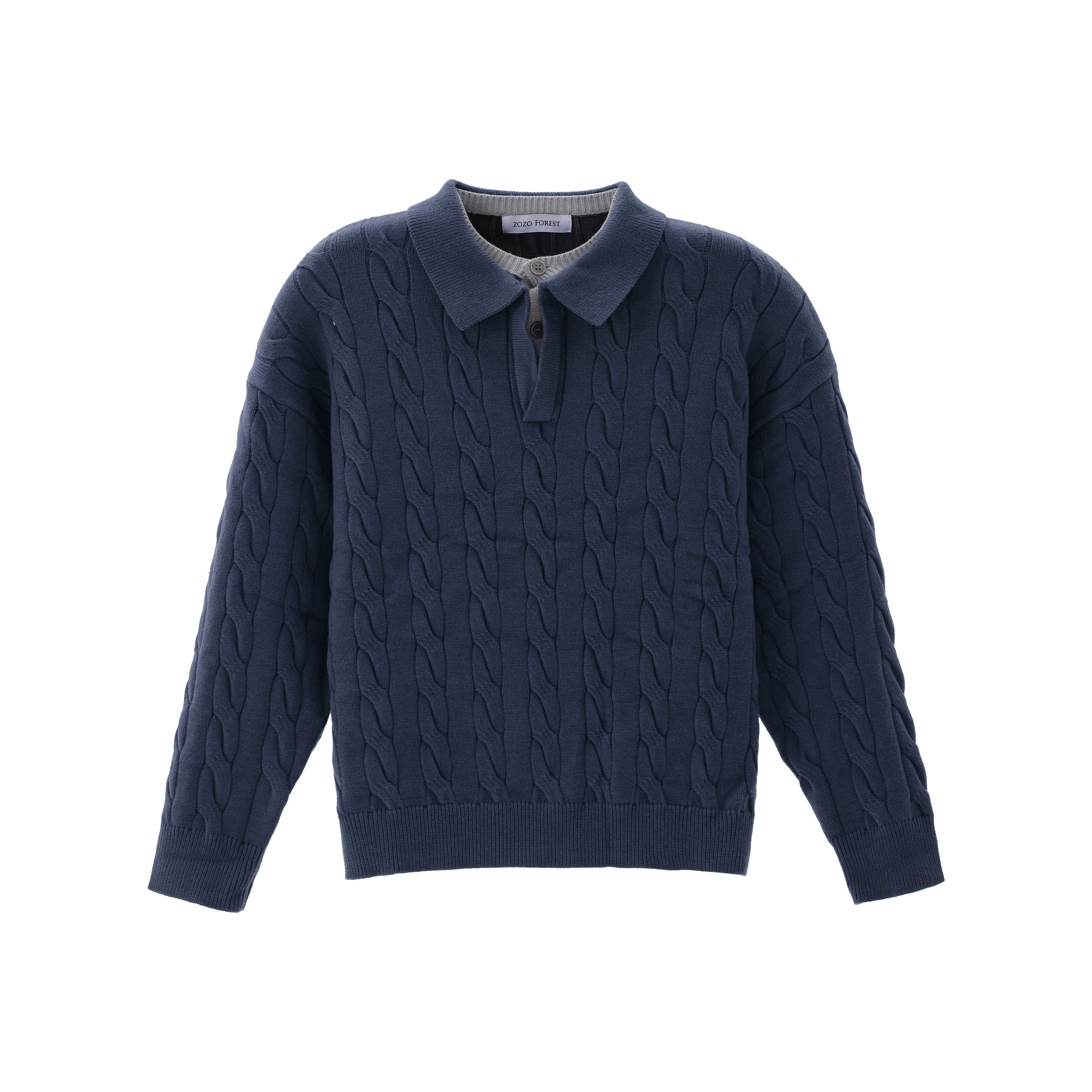 ZOZOFOREST Casual Fake Two-piece Knitted Sweater