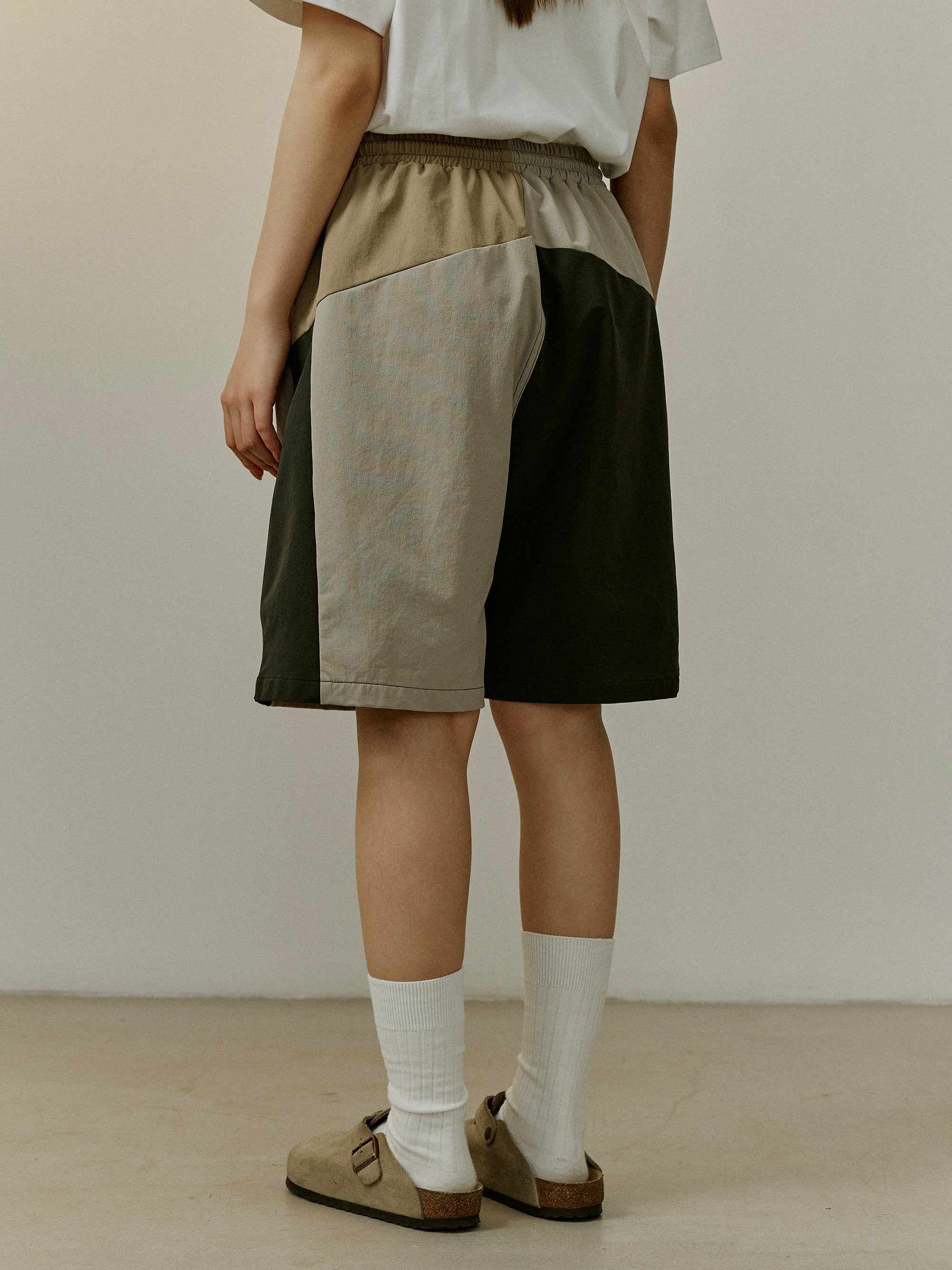 LR MADE Irregular Contrasting Sports Shorts