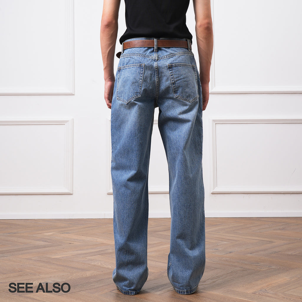 SEE ALSO "25 New Blue Bull King" Slack Minimalist Old Money Premium Blue Straight Jeans SA019