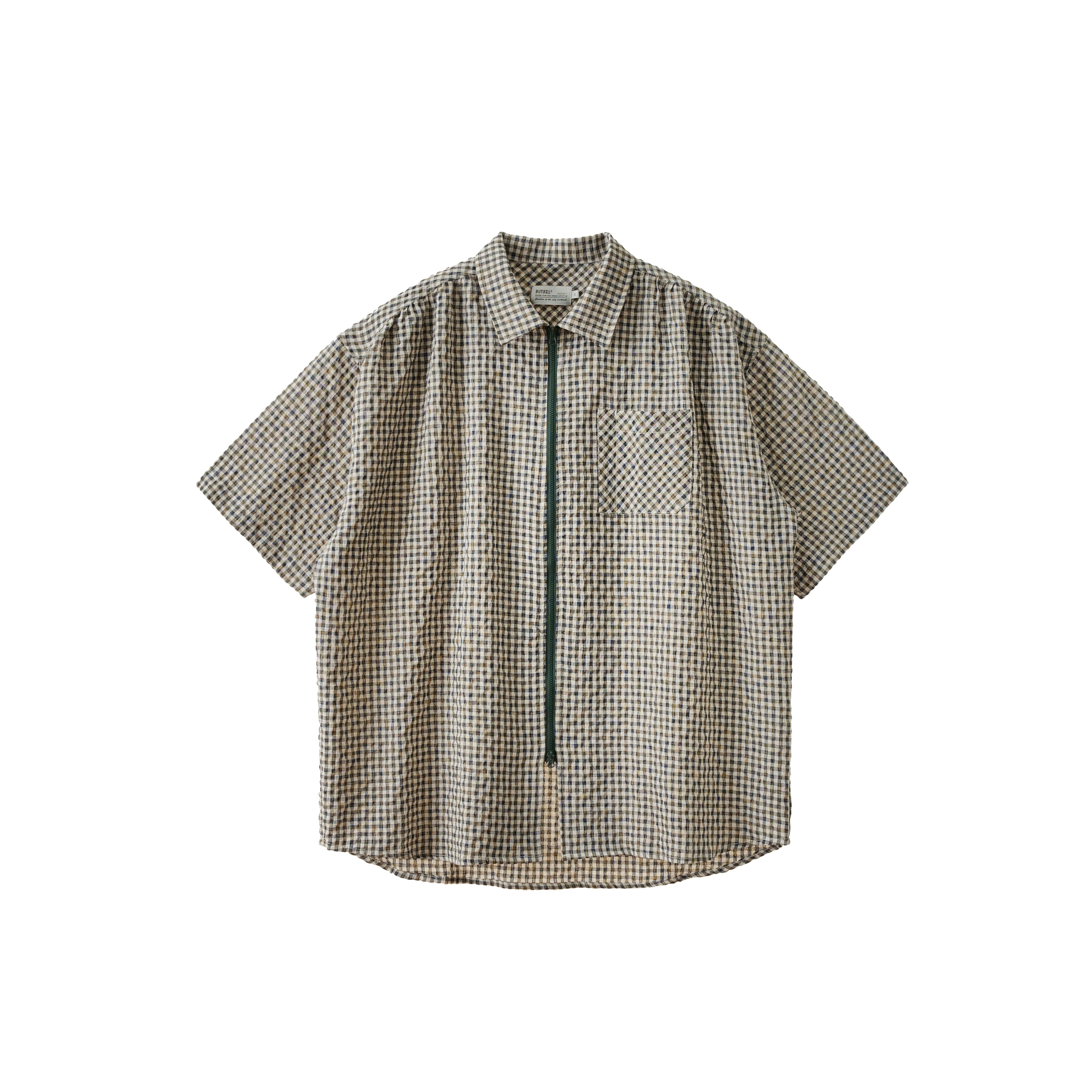 BUTTBILL Linen pleated loose Japanese Cotton Shirt