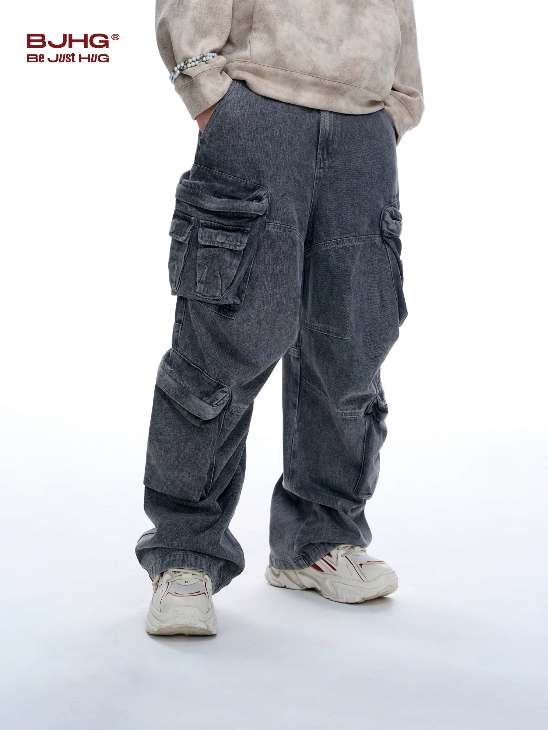 BJHG Retro Cow Loose Denim Overalls