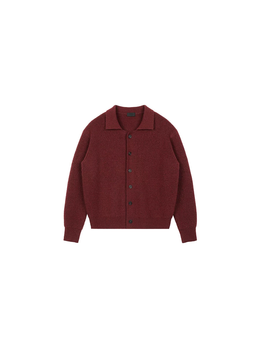 PLUS NO LOGO Thickened Lapel Short Sweater Cardigan