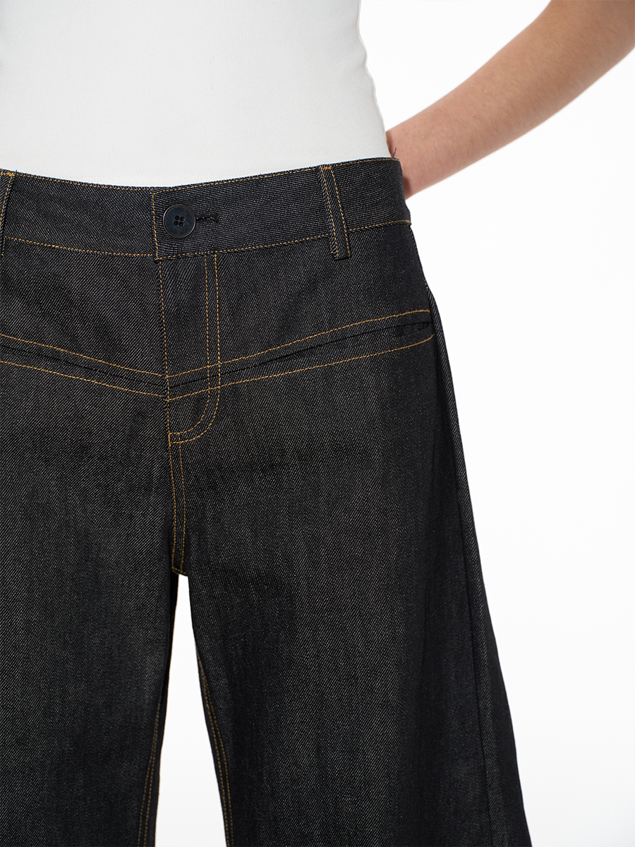 JCAESAR Vintage I-pleated Low-rise Jeans