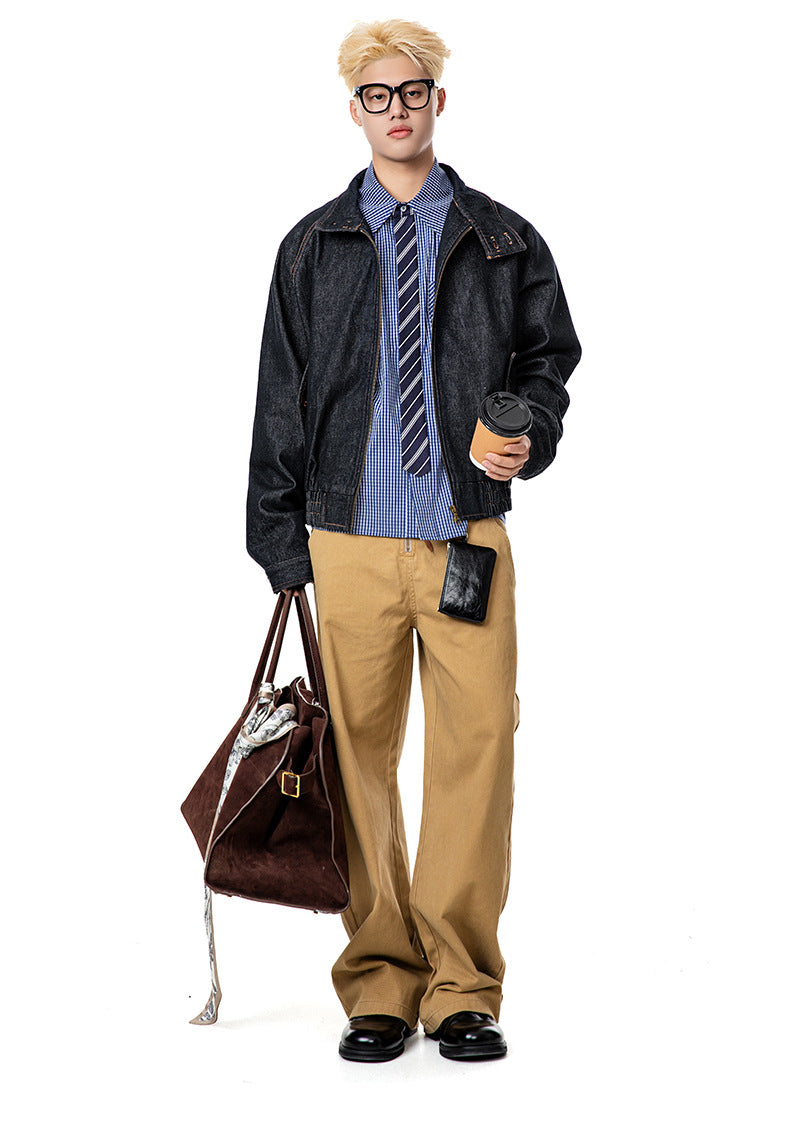 MADEEXTREME original cow short wide boxy harrington coat jacket