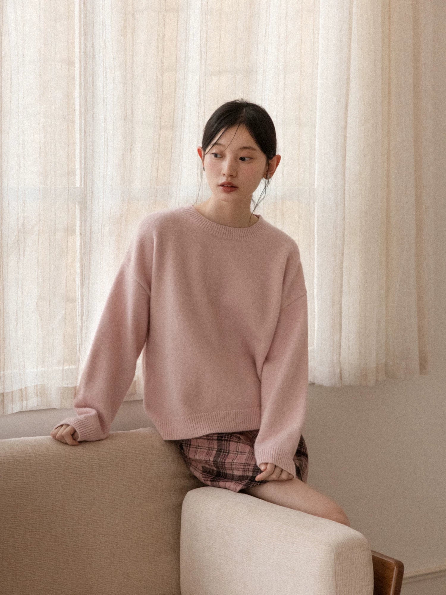 Cantonstory Versatile Crew Neck Knitted Sweater