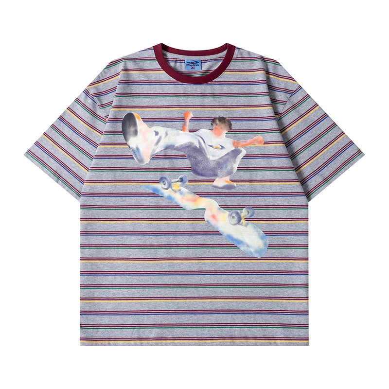 NewJNXS Juvenile Sense Casual Contrasting Striped Tee