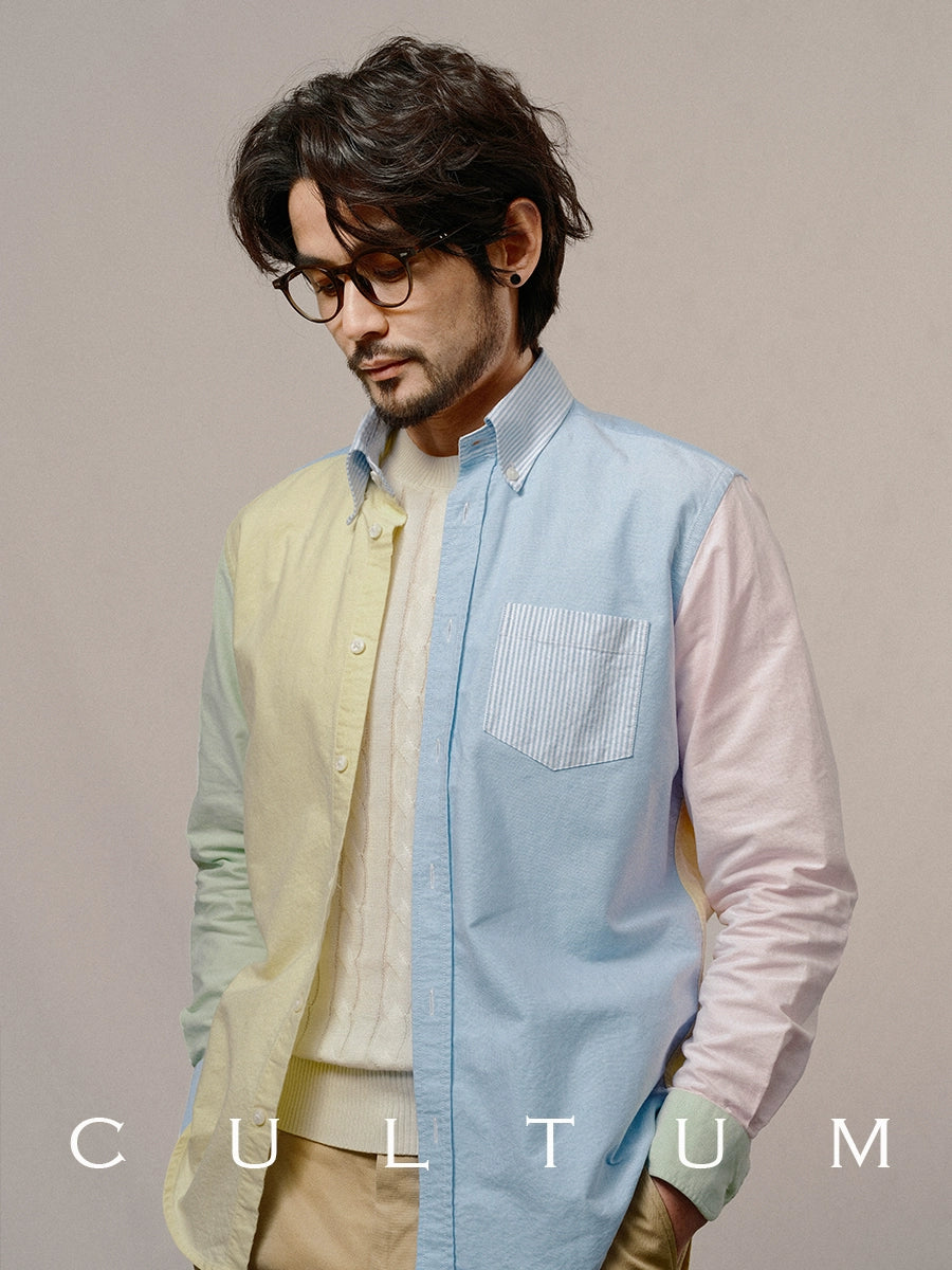 CULTA ROWING CLUB Color-matching Casual Cotton Long-sleeved Shirt