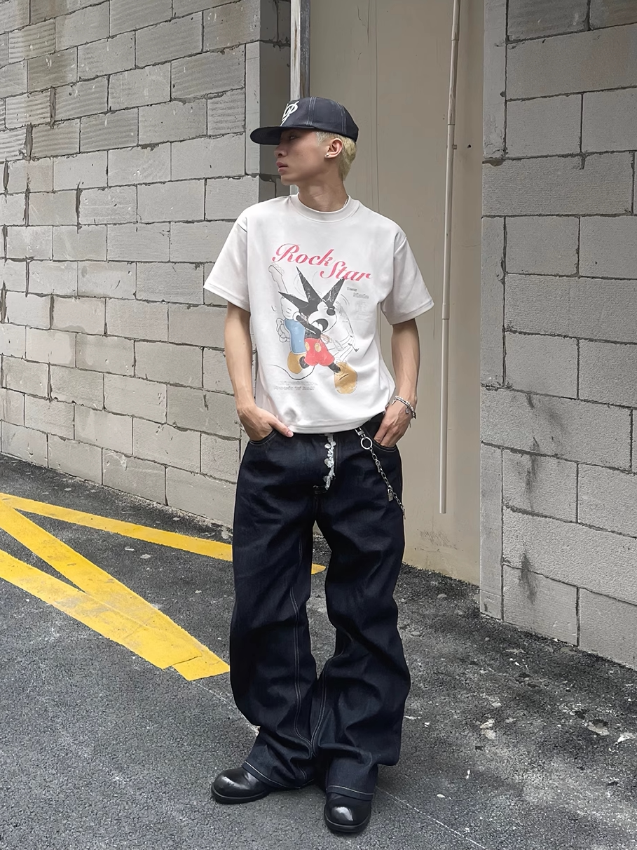 CENSMADE Mickey Old Printing Skin-friendly Tee