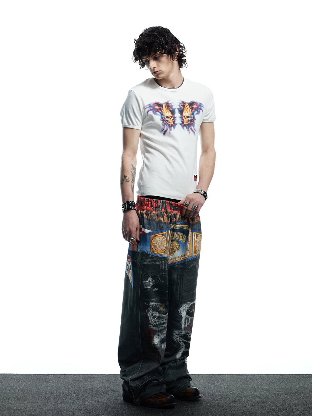DND4DES Tight Stretch Skull Print Tee