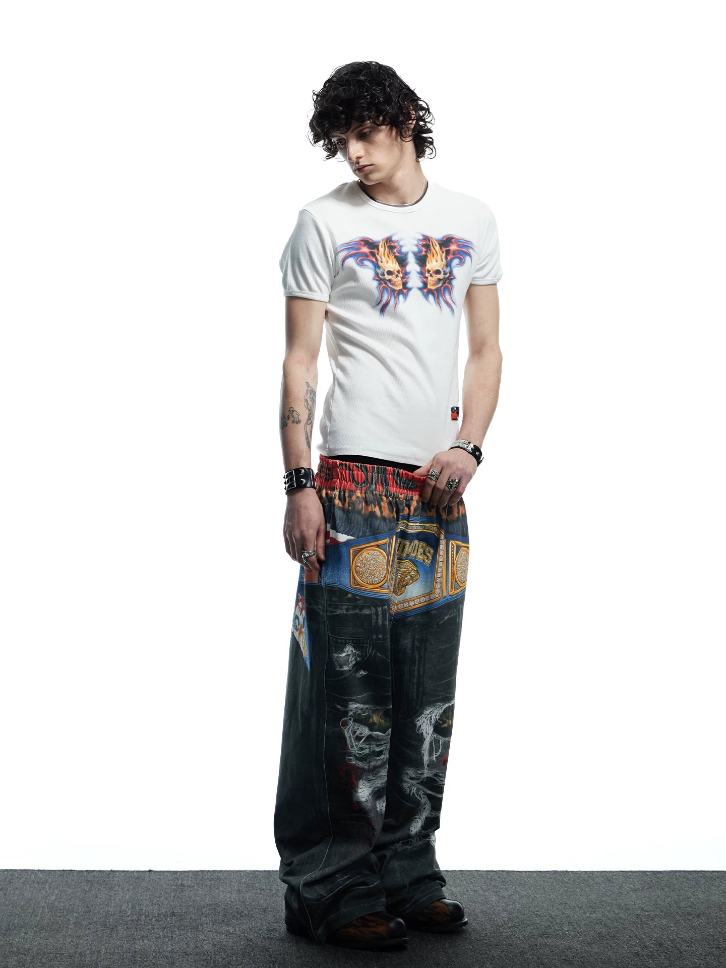 DND4DES Tight Stretch Skull Print Tee