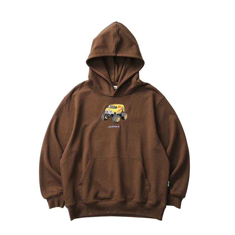 Battles Vintage Loose Embroidered Hooded Sweater
