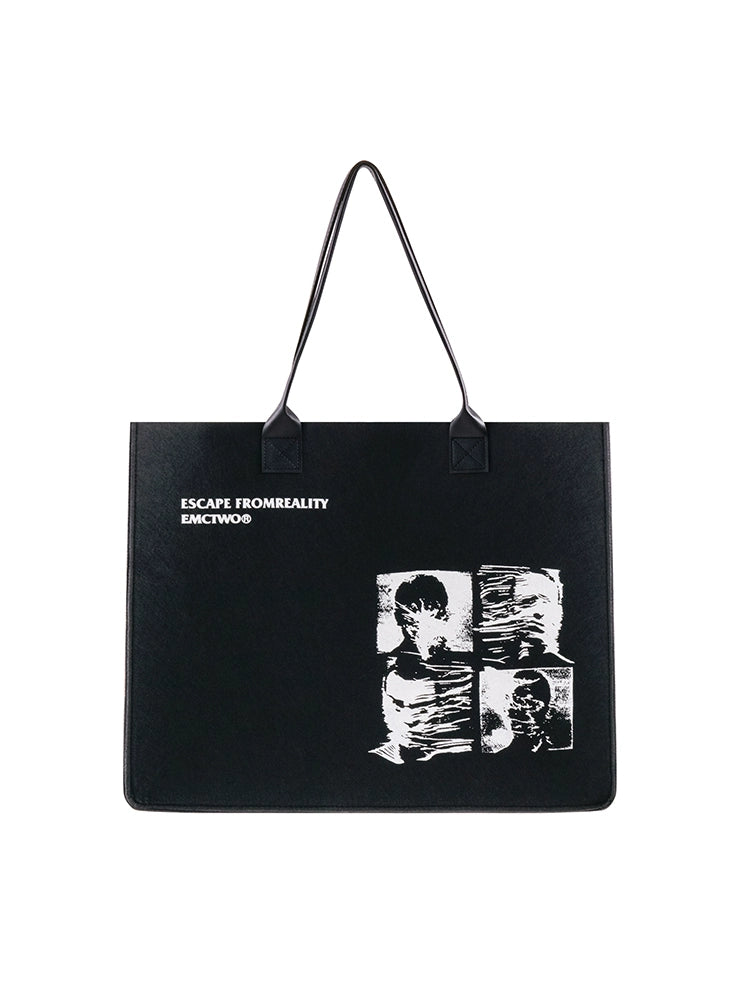 BTSG X EMCTWO original large-capacity LOGO student tote bag