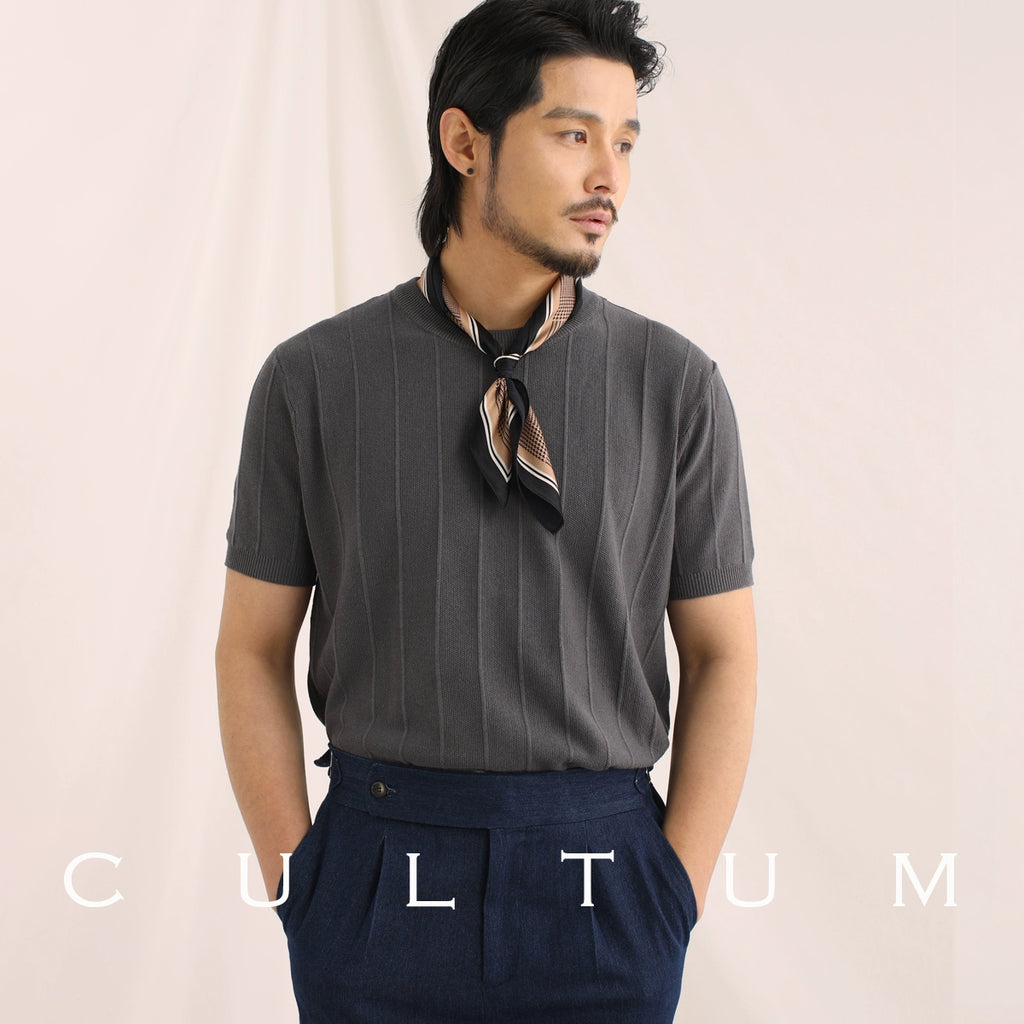 CULTUM Knitted Slim Round Neck Casual Tee