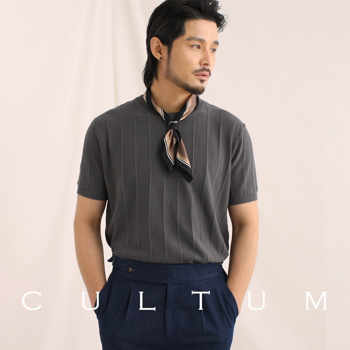 CULTUM Knitted Slim Round Neck Casual Tee