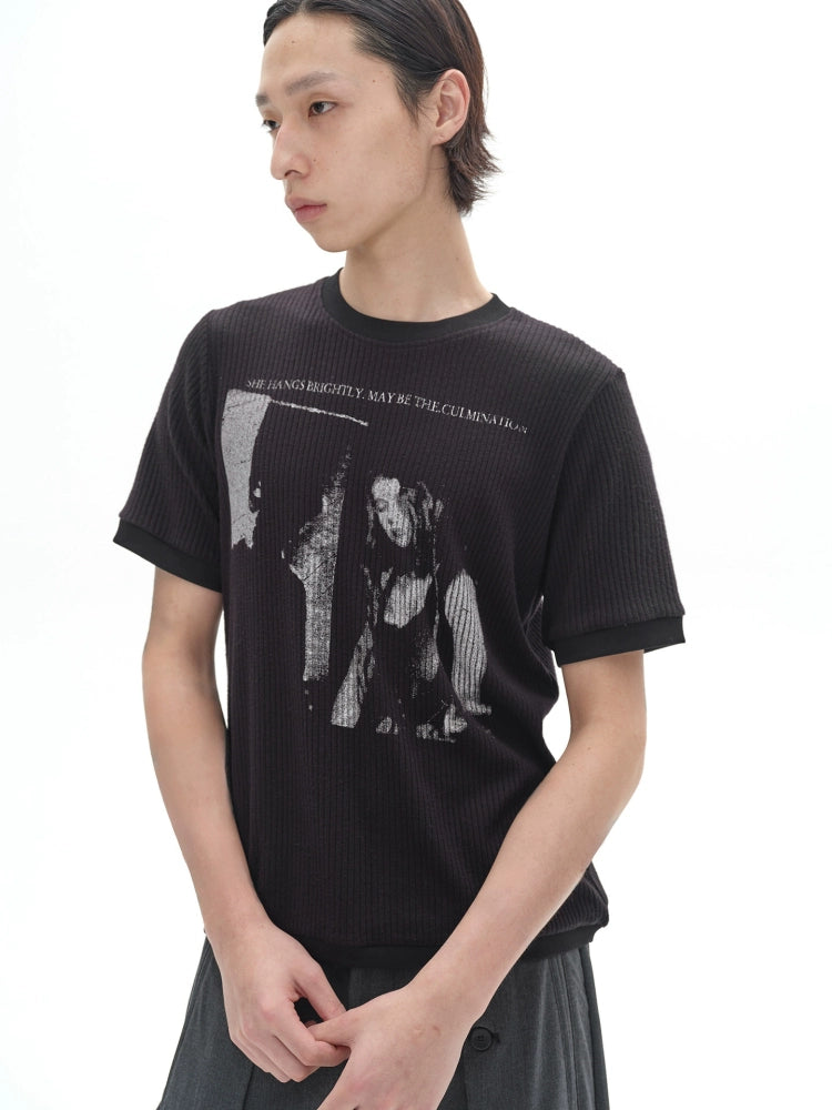 POH Threaded Sleeve Pendulum Light Rock Print Tee
