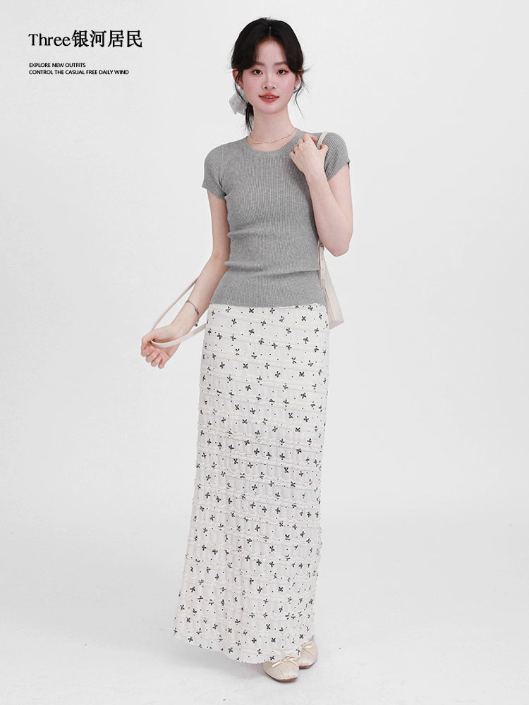 Three High Waist Slim Straight Skirt