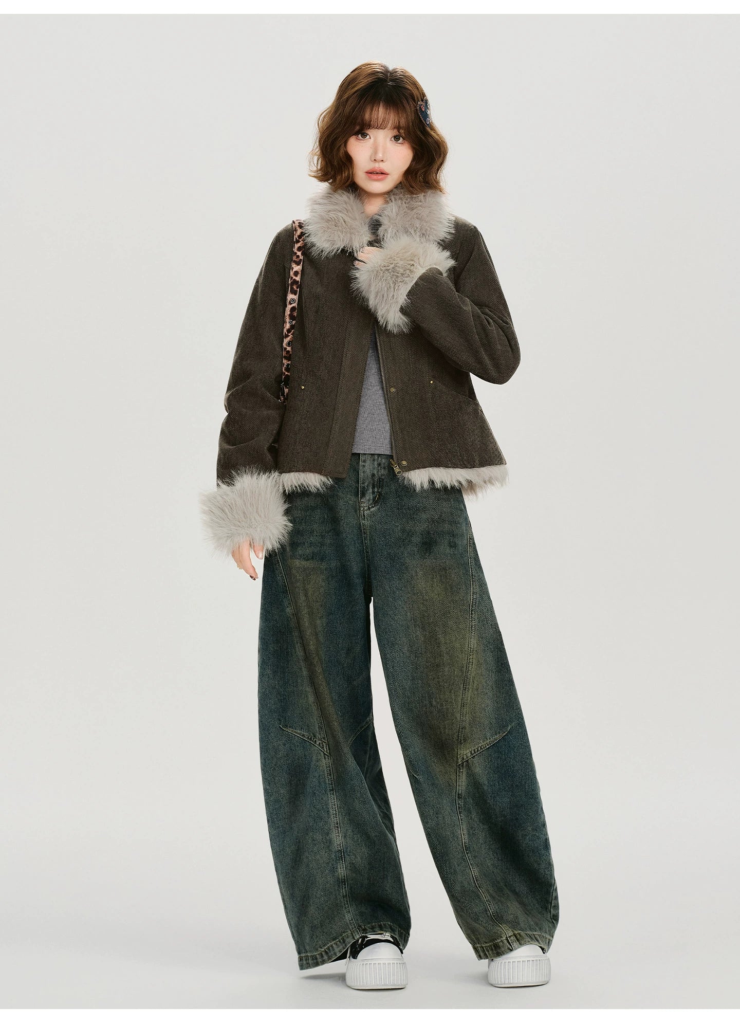 Girlyhalo Vintage Thickened Plush Jacket