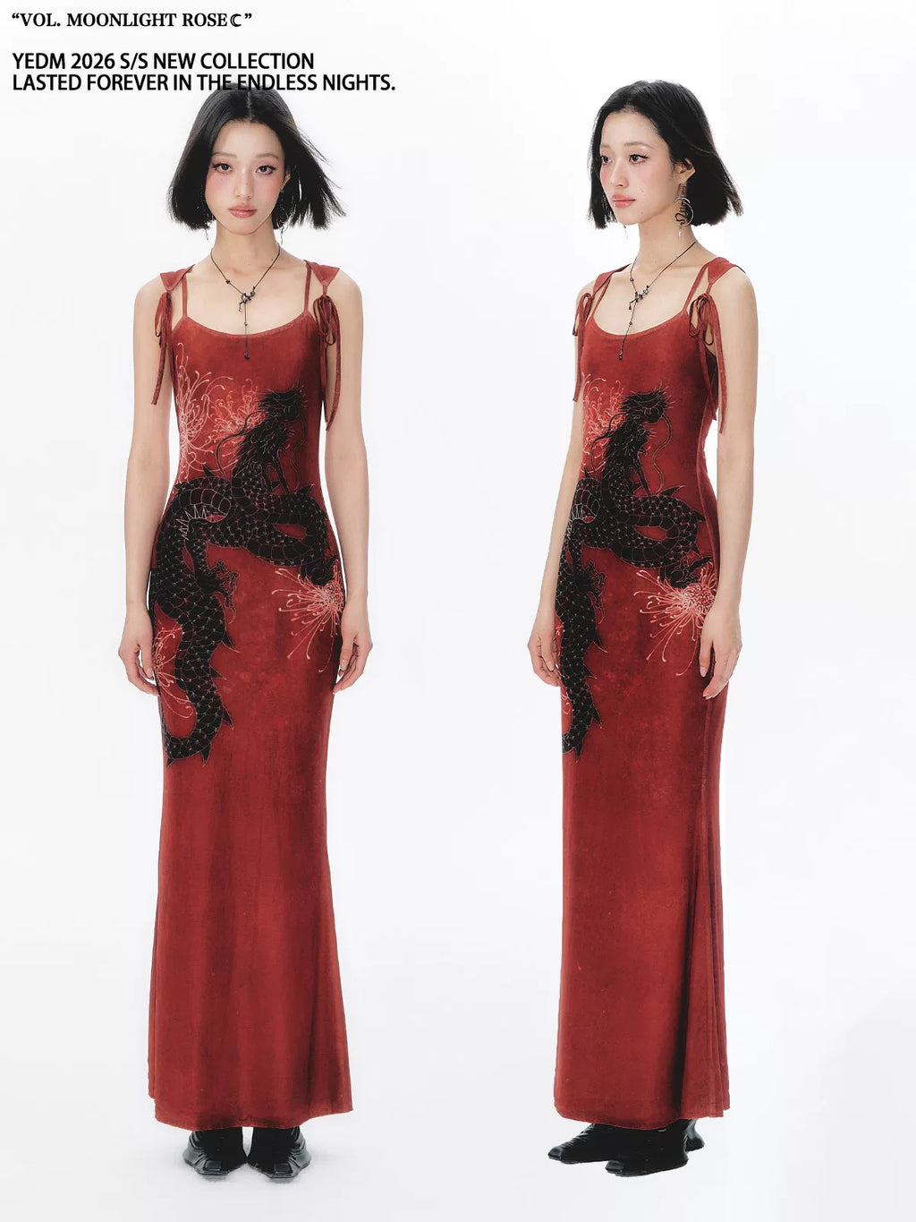 YEDM Retro Slim-fit Suspender Fishtail Dress