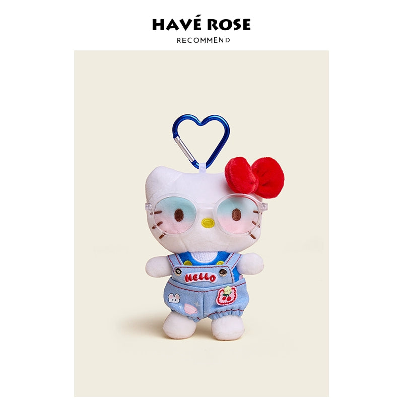HAVEROSE Hellokitty Cute Plush Glasses Pendant