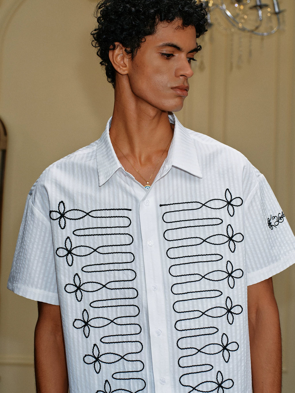 YADcrew Lapel Casual Short Sleeve Shirt